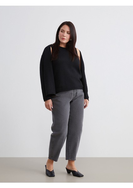 Yeni Sezon Büyük Beden Balloon Fit Kadın Jean Pantolon