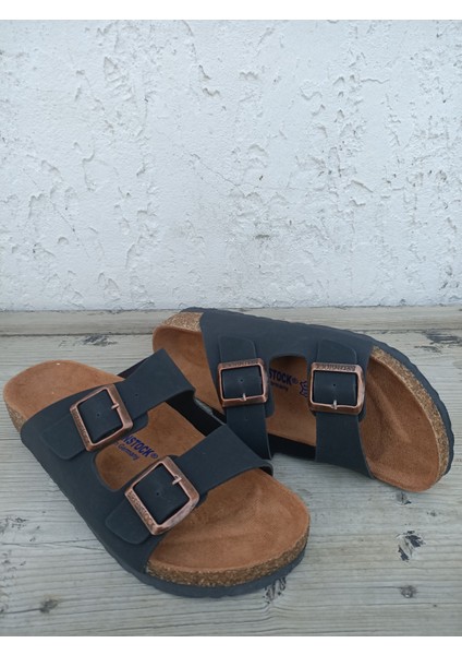 Siyah Çift Toka Terlik