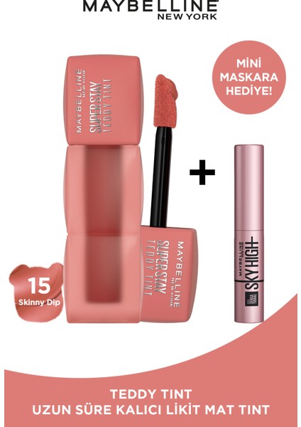 Teddy Tint Kalıcı Likit Mat Ruj & Sky High Mini Maskara