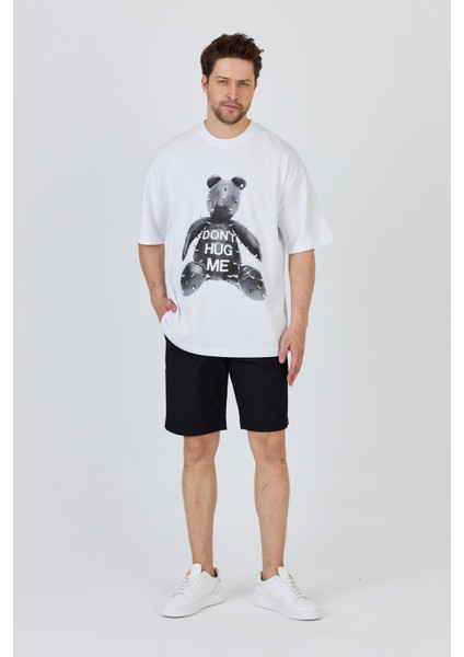 R-5860 Ayı Baskı Detaylı Süprem Tişört