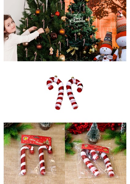 2 Adet Yılbaşı Çam Ağacı Baston Süsleri fiyatları