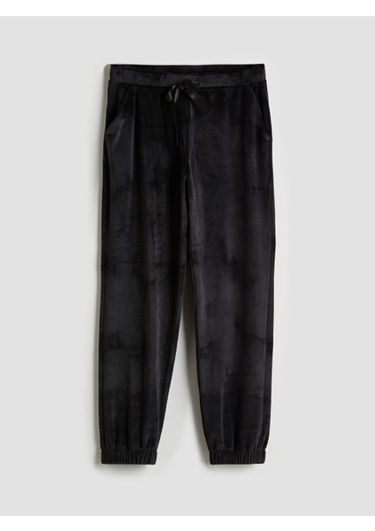 Yeni Sezon Beli Lastikli Kadife Kadın Jogger Pijama Altı indirimleri