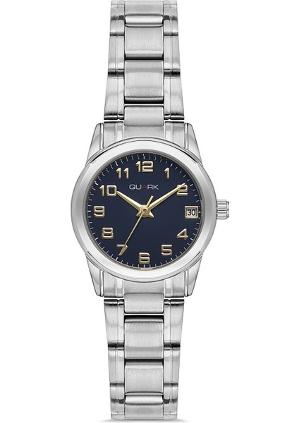 QL-X001D-2B Çelik Kasa Çelik Kordon Takvimi Kadın Kol Saati