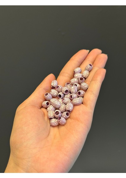 Lila Desenli Delikli 37 Adet Takı Boncuğu Set 1 cm fiyatları