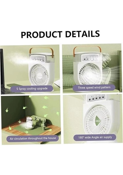Buğulanma Fanı 3 Hızlı Rüzgarlı Taşınabilir Ac Sessiz Sis Fanı USB Şarj Edilebilir Küçük Taşınabilir