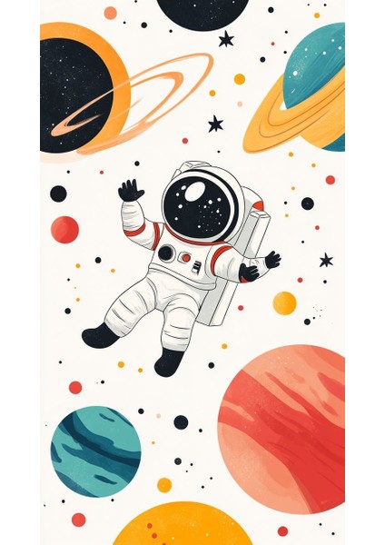 Çocuk Odası Kreş Uçan Astronot Ev Duvar Salon Güzellik Salonu Ofis Dükkan Dekarasyon Kanvas Tablo fiyatları