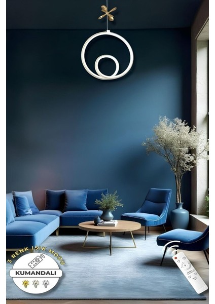 Linda White Gold Kumandalı 3 Renk Modern Sarkıt LED Avize fiyatları