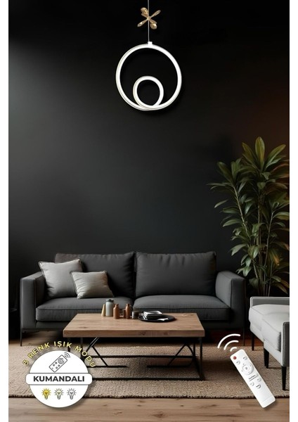 Linda White Gold Kumandalı 3 Renk Modern Sarkıt LED Avize fırsatları