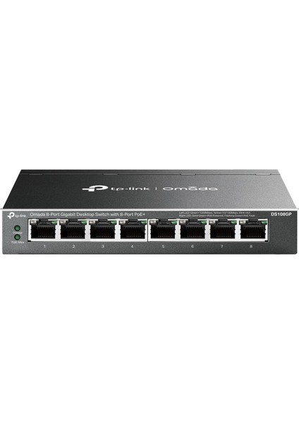 Tp-Lınk Omada DS108GP 8 Port Gıgabıt 65W 250 Metre Poe Mesafe Metal Kasa Swıtch