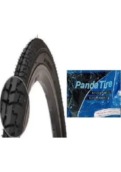 28 Jant 700X35C (37-622) (28X1.5/8X1.3/8) Bisiklet Dış Lastiği D2727 + Plus Panda Iç Lastik Seti