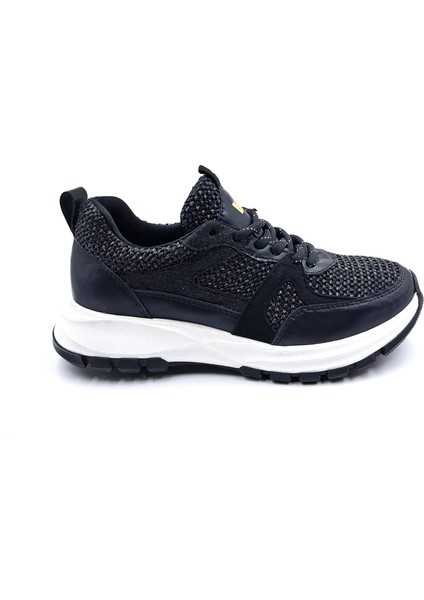 B260914 Tüvit Kumaş Detaylı Siyah Kadın Sneaker Ayakkabı fiyatları