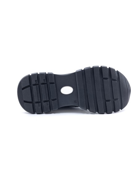 B260914 Tüvit Kumaş Detaylı Siyah Kadın Sneaker Ayakkabı