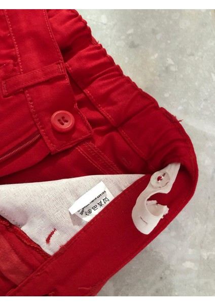 Likralı Gabardin Pantolon Kırmızı 29 Ekim 23 Nisan modelleri