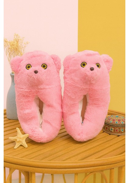 Barney Ayıcık Peluş Unisex Hayvanlı Panduf Ev Ayakkabısı Pufidik