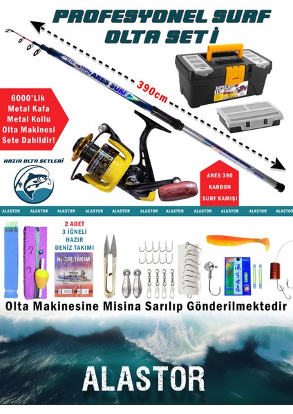 Surf Karbon Olta Takımı Olta Seti Boğaz Deniz Göl Surf Olta Seti 390 Surf Olta Kamışı