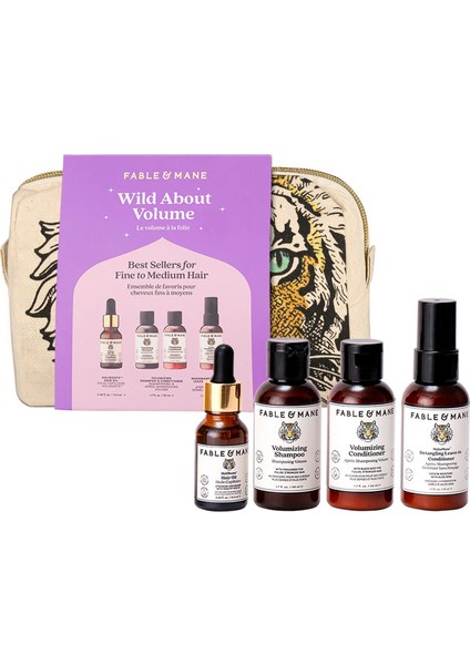 Wild About Volume - Nemlendirici Saç Bakım Seti, Ince Ila Orta Telli Saçlar 14,4 ml + 3 x 50 ml