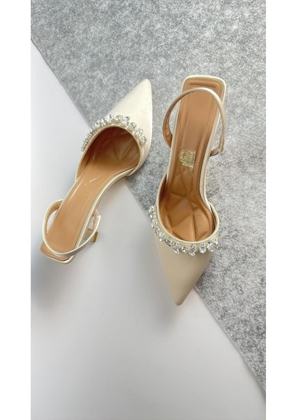 Saten Taşlı 6 cm Topuklu Ayakkabı 0560 modelleri