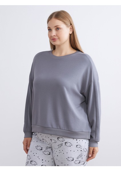 Yeni Sezon Bisiklet Yaka Oversize Kadın Pijama Üstü fiyatları