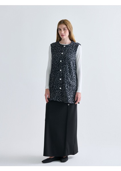 Yeni Sezon Bisiklet Yaka Desenli Kadın Yelek fiyatları