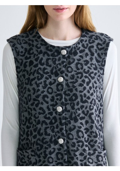 Yeni Sezon Bisiklet Yaka Desenli Kadın Yelek modelleri
