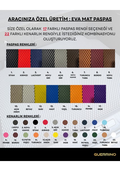 MERCEDES-BENZ-ML-(1997-2005) Için Eva Iç Paspas Takımı (Metal Topukluk Dahil)