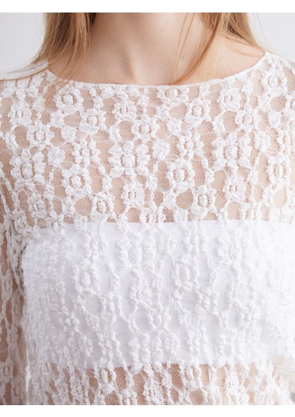 Yeni Sezon Kayık Yaka Dantelli Bluz modelleri