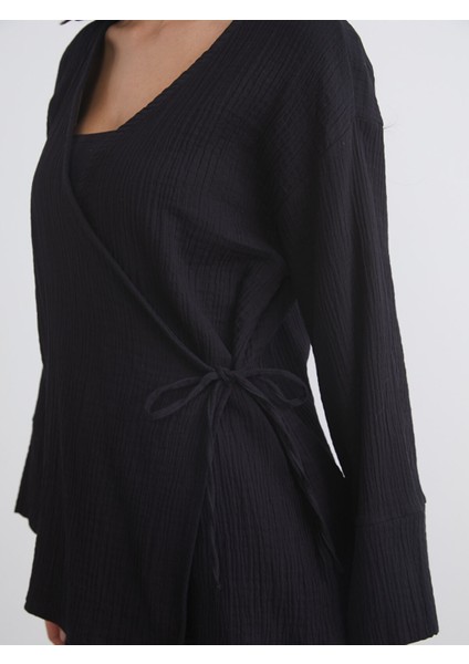 Yeni Sezon Kruvaze Yaka Dokulu Kadın Kimono indirimleri