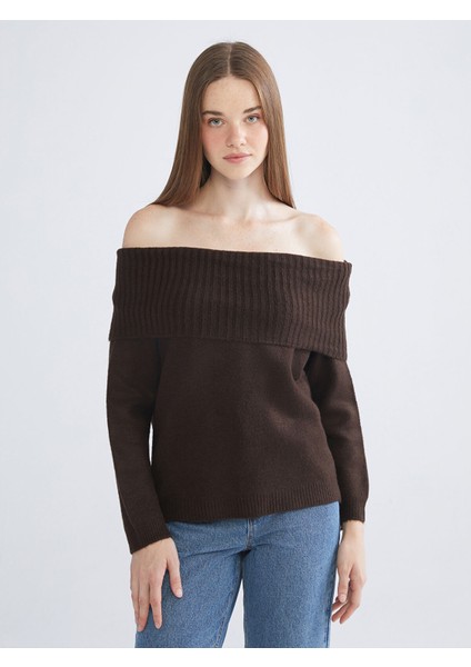 Yeni Sezon Kayık Yaka Kadın Triko Kazak