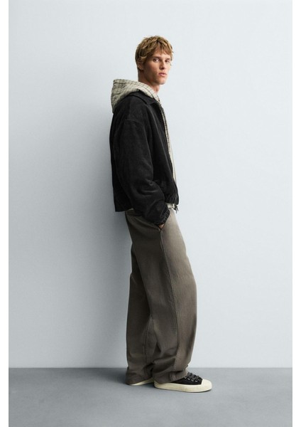 Relaxed Fit Fitilli Kadife Erkek Ceket modelleri