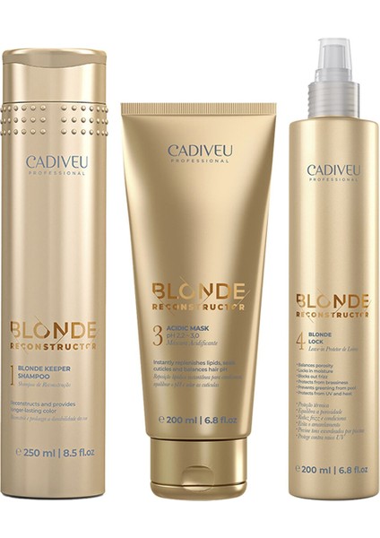 Blonde Reconstructor Onarıcı Renk Koruyucu Losyon + Saç Maskesi + Şampuan 3'lü Saç Bakım Seti