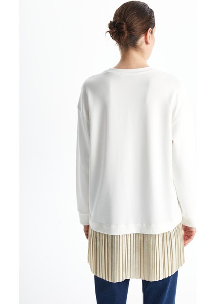 Yeni Sezon Bisiklet Yaka Düz Oversize Kadın Sweatshirt Tunik fırsatları