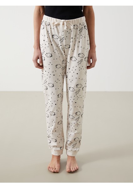 Yeni Sezon Beli Lastikli Desenli Kadın Jogger Pijama Alt fiyatları