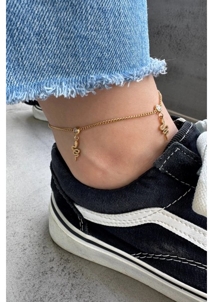 Sallantılı Yılan Model Kadın Çelik Halhal fiyatları