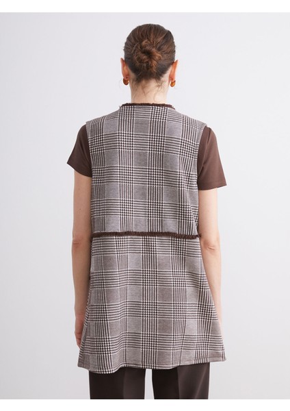 Yeni Sezon Bisiklet Yaka Ekose Kadın Yelek fırsatları