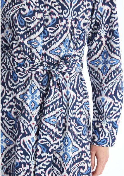 Yeni Sezon Desenli Uzun Kollu Kadın Gömlek Elbise fırsatları