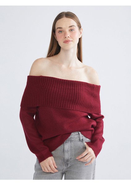 Yeni Sezon Kayık Yaka Kadın Triko Kazak