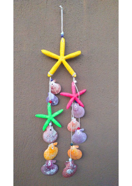 Üçlü Deniz Yıldızı Duvar Bahçe Balkon Süsü Ev Dekor Hediyelik Eşya