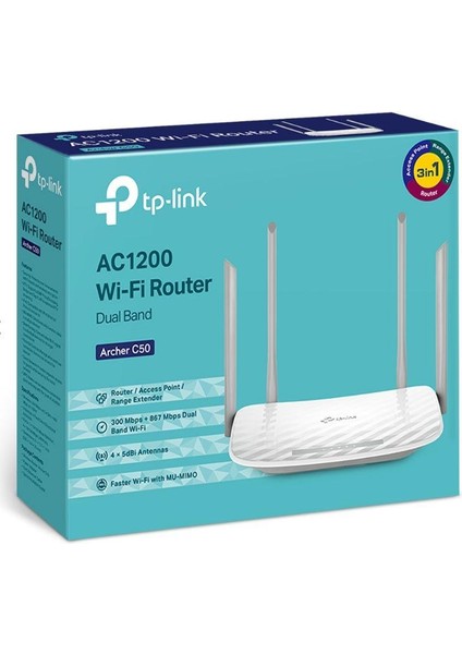 Tp-Lınk Archer C50 AC1200 4 Port Dual Band Router modelleri