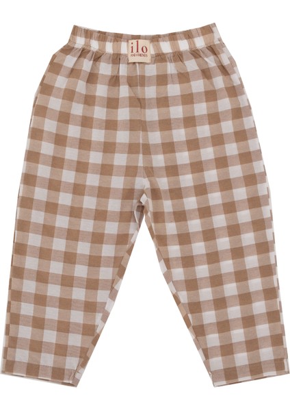 Barrel Krem Beyaz Ekoseli Havuç Kesim Pantolon
