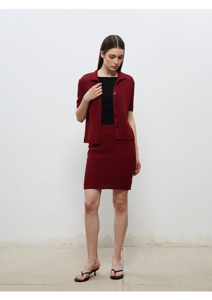 Yeni Sezon Gömlek Yaka Ajurlu Kadın Triko Hırka fiyatları