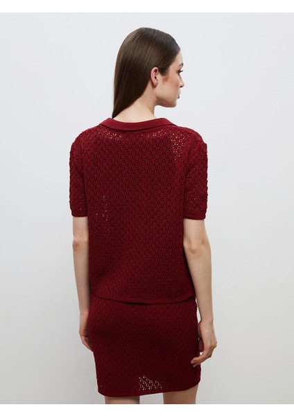 Yeni Sezon Gömlek Yaka Ajurlu Kadın Triko Hırka fırsatları