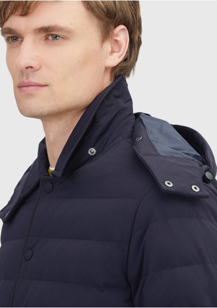 Lacivert Regular Fit Kapüşonlu Casual Dokuma Mont indirimleri