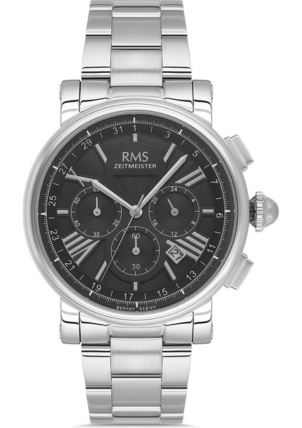 RMS.1.AG2058.02 Kristal Camlı Çelik Kordon Çelik Kasa 5 Atm Suya Dayanıklı Metalik Renk Erkek Kol Saati