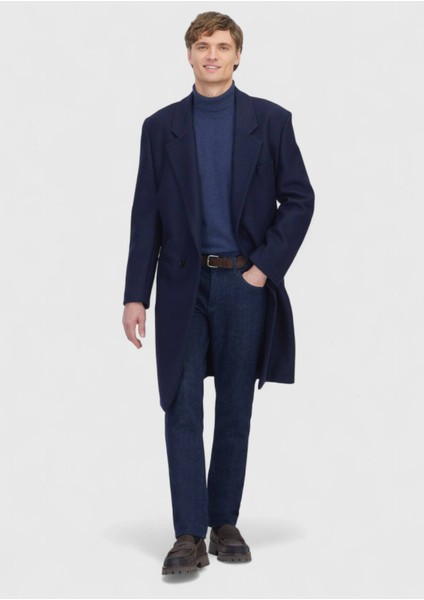 Lacivert Regular Fit Casual Örme Palto fırsatları