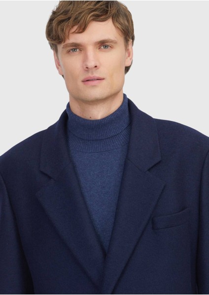 Lacivert Regular Fit Casual Örme Palto indirimleri
