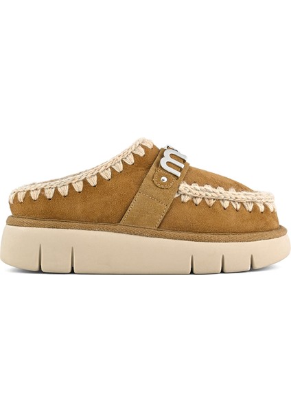 MU.FW531009A Kadın Terlik/ Panduf ( Ev ) MU.FW531001A Cog Mou Bounce Clog Metal Logo Cognac