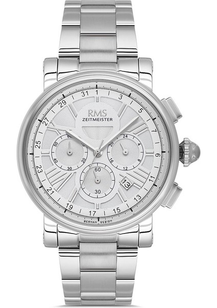 RMS.1.AG2058.01 Kristal Camlı Çelik Kordon Çelik Kasa 5 Atm Suya Dayanıklı Metalik Renk Erkek Kol Saati