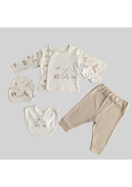 Bubles Toys Erkek Bebek 5 Li Hastane Çıkış Seti 0-3 Ay Bej fırsatları