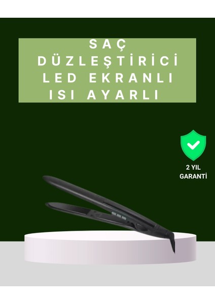 2025 ısı ayarlı titanyum kaplama seramik plakalı saç düzleştirici dijital ekranlı