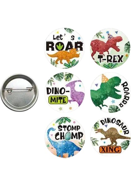 Lisanslı Yaka çanta rozeti DİNOZOR 6LI